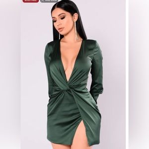 Fashion Nova Sugar Free Dress - Hunter Green